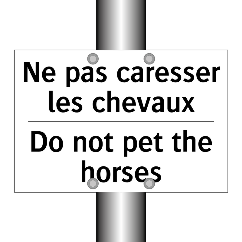 Ne pas caresser les chevaux - Do not pet the horses