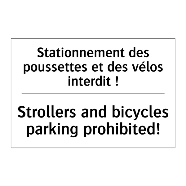 Stationnement des poussettes et  /.../ - Strollers and bicycles parking  /.../