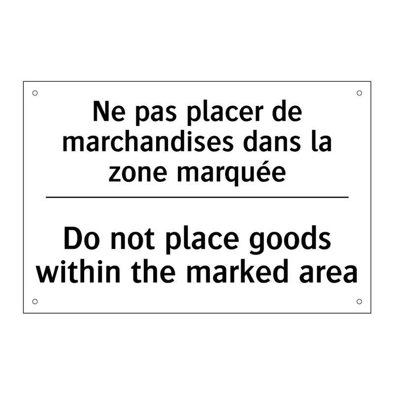 Ne pas placer de marchandises  /.../ - Do not place goods within the  /.../
