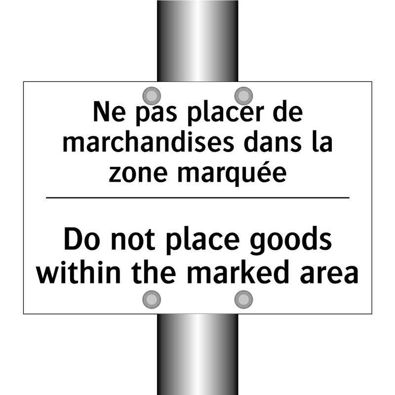Ne pas placer de marchandises  /.../ - Do not place goods within the  /.../
