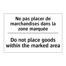 Ne pas placer de marchandises  /.../ - Do not place goods within the  /.../