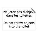 Ne jetez pas d'objets dans les  /.../ - Do not throw objects into the  /.../