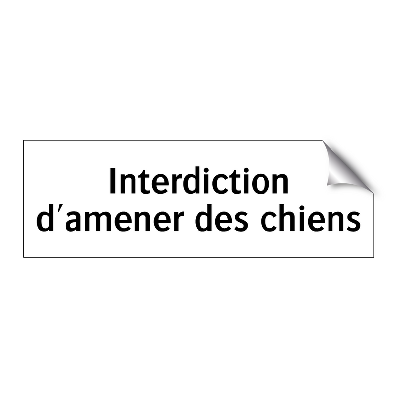 Interdiction d'amener des chiens