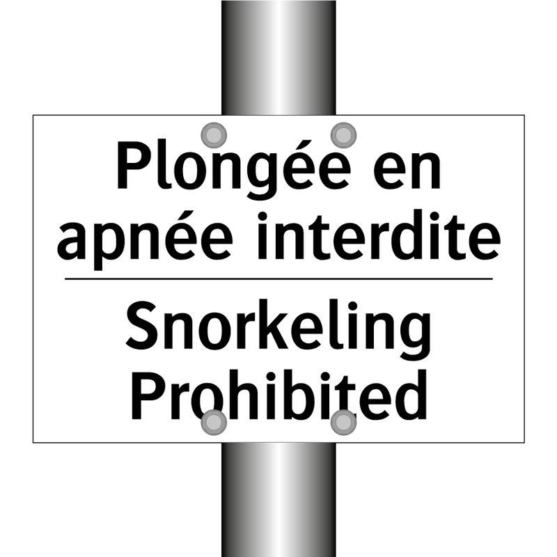 Plongée en apnée interdite - Snorkeling Prohibited