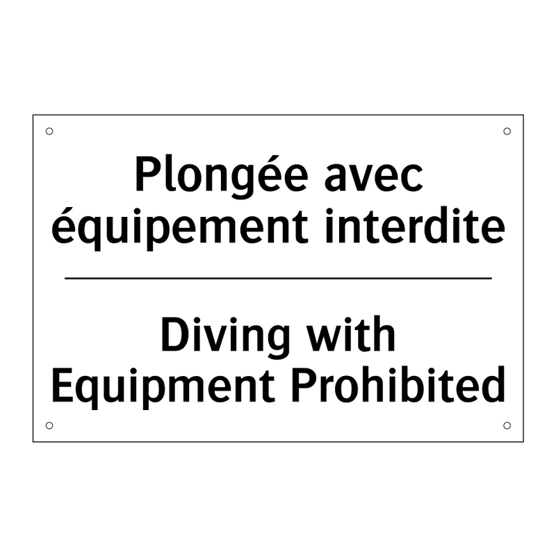 Plongée avec équipement interdite /.../ - Diving with Equipment Prohibited /.../