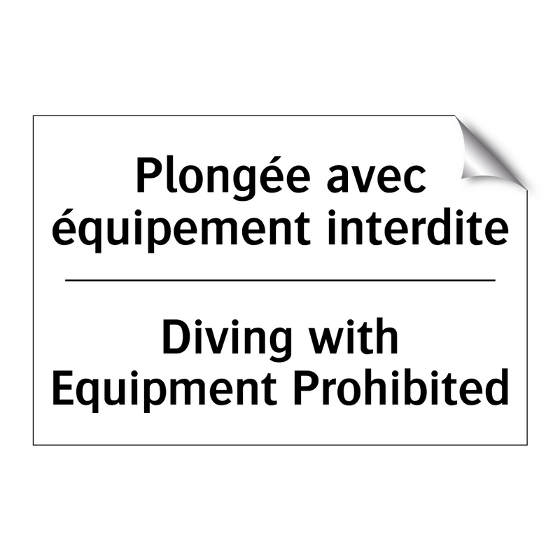 Plongée avec équipement interdite /.../ - Diving with Equipment Prohibited /.../