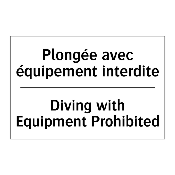 Plongée avec équipement interdite /.../ - Diving with Equipment Prohibited /.../