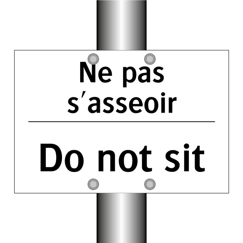 Ne pas s'asseoir - Do not sit