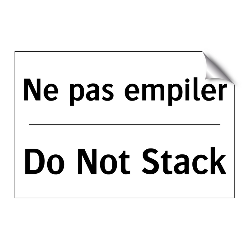 Ne pas empiler - Do Not Stack