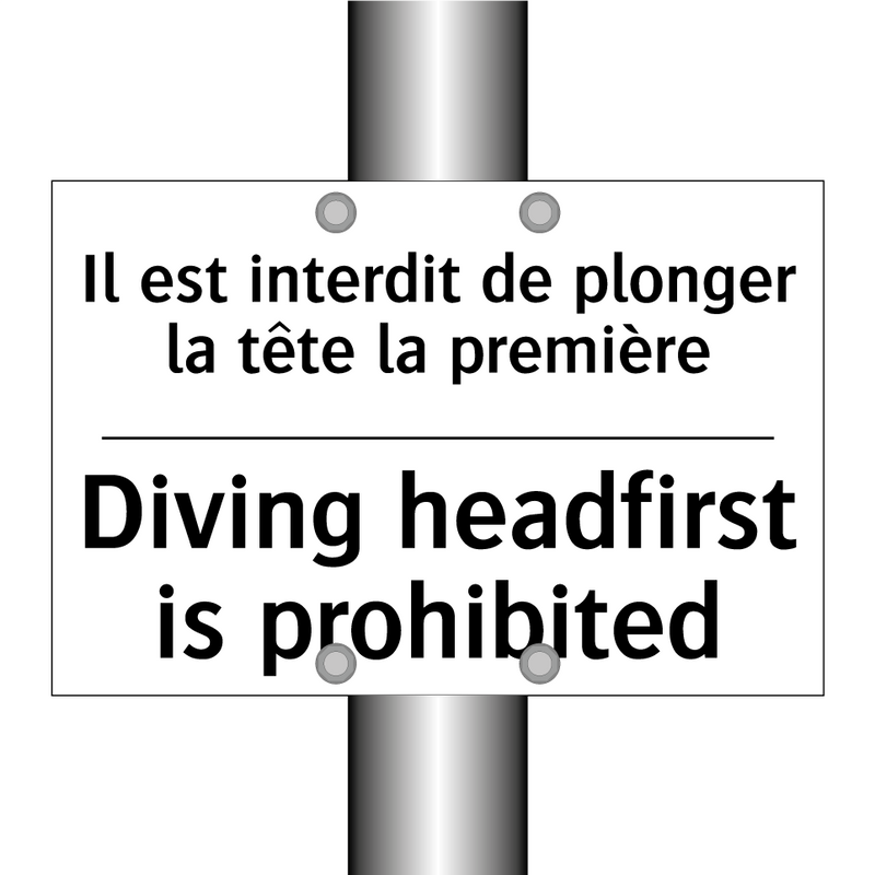Il est interdit de plonger la  /.../ - Diving headfirst is prohibited