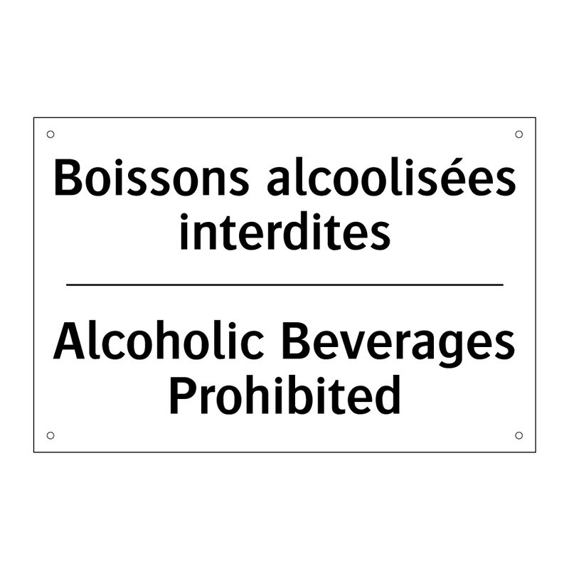 Boissons alcoolisées interdites /.../ - Alcoholic Beverages Prohibited