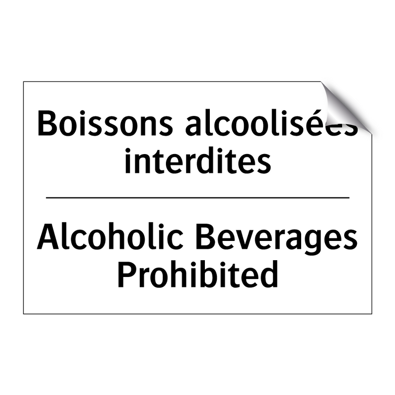 Boissons alcoolisées interdites /.../ - Alcoholic Beverages Prohibited