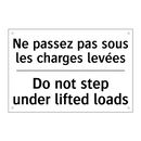 Ne passez pas sous les charges  /.../ - Do not step under lifted loads