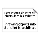 Il est interdit de jeter des objets  /.../ - Throwing objects into the toilet  /.../