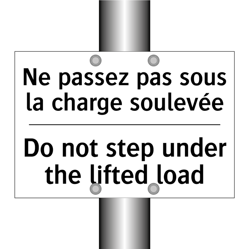 Ne passez pas sous la charge soulevée /.../ - Do not step under the lifted load /.../