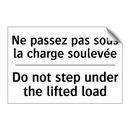 Ne passez pas sous la charge soulevée /.../ - Do not step under the lifted load /.../
