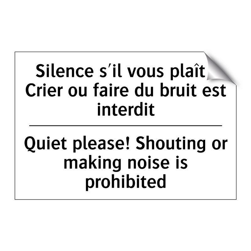 Silence s'il vous plaît ! Crier  /.../ - Quiet please! Shouting or making  /.../