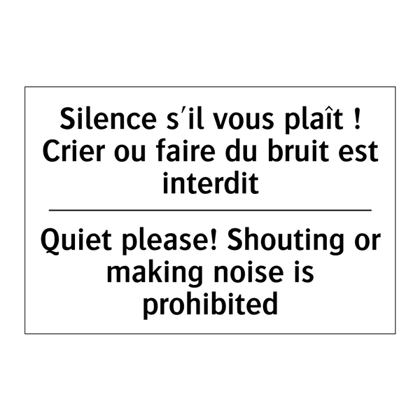 Silence s'il vous plaît ! Crier  /.../ - Quiet please! Shouting or making  /.../