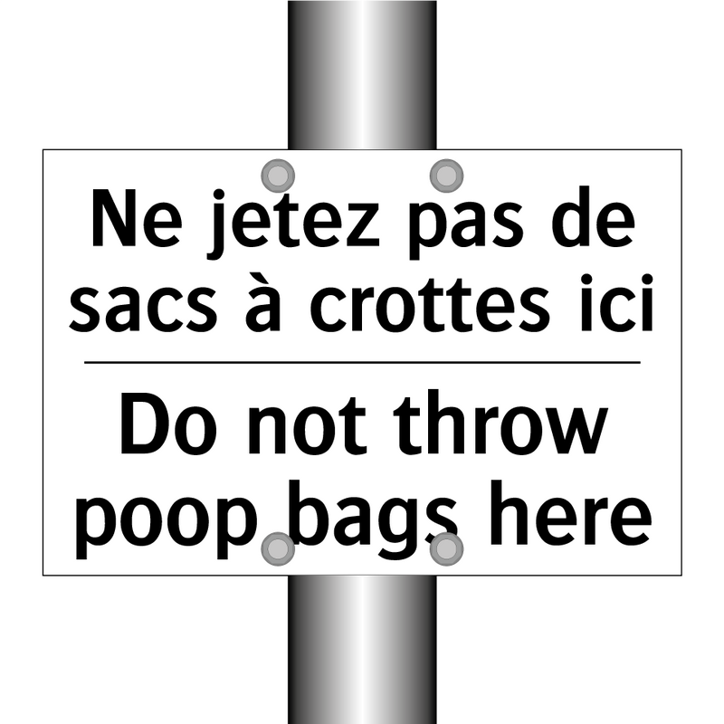 Ne jetez pas de sacs à crottes  /.../ - Do not throw poop bags here
