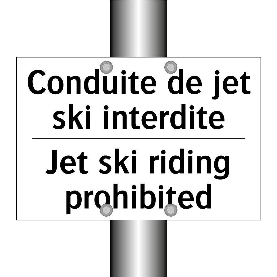 Conduite de jet ski interdite - Jet ski riding prohibited