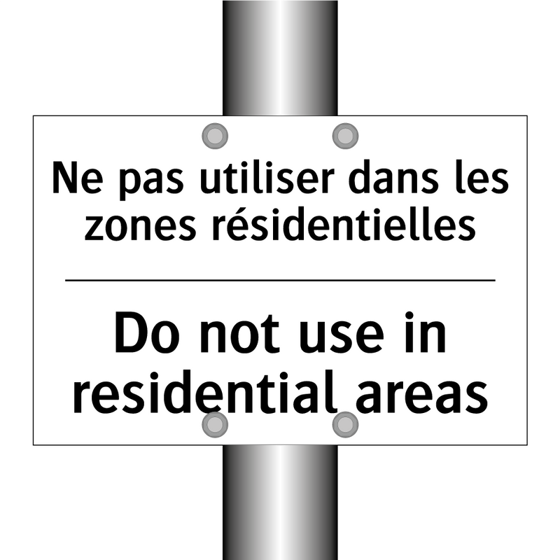 Ne pas utiliser dans les zones  /.../ - Do not use in residential areas /.../
