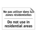 Ne pas utiliser dans les zones  /.../ - Do not use in residential areas /.../