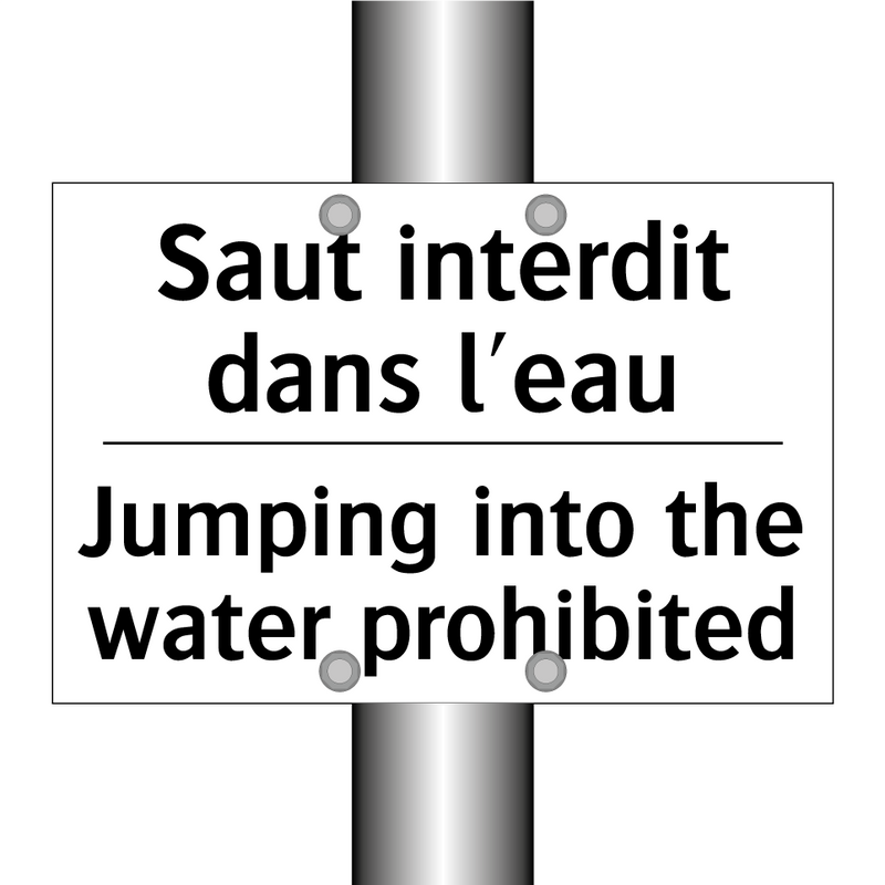 Saut interdit dans l'eau - Jumping into the water prohibited /.../