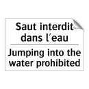 Saut interdit dans l'eau - Jumping into the water prohibited /.../