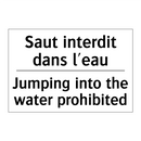 Saut interdit dans l'eau - Jumping into the water prohibited /.../