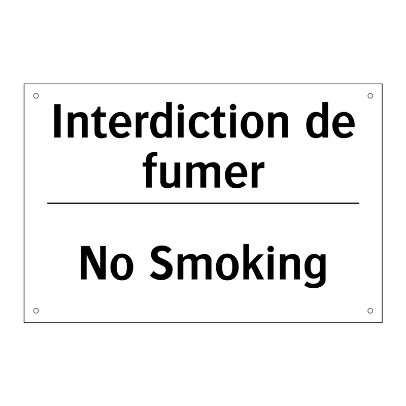 Interdiction de fumer - No Smoking
