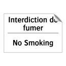 Interdiction de fumer - No Smoking