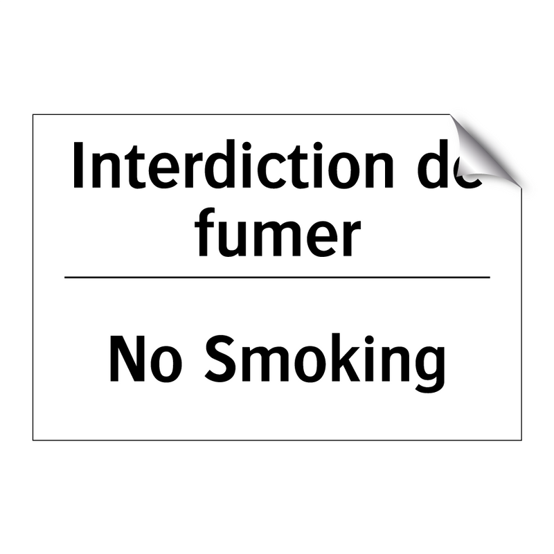 Interdiction de fumer - No Smoking
