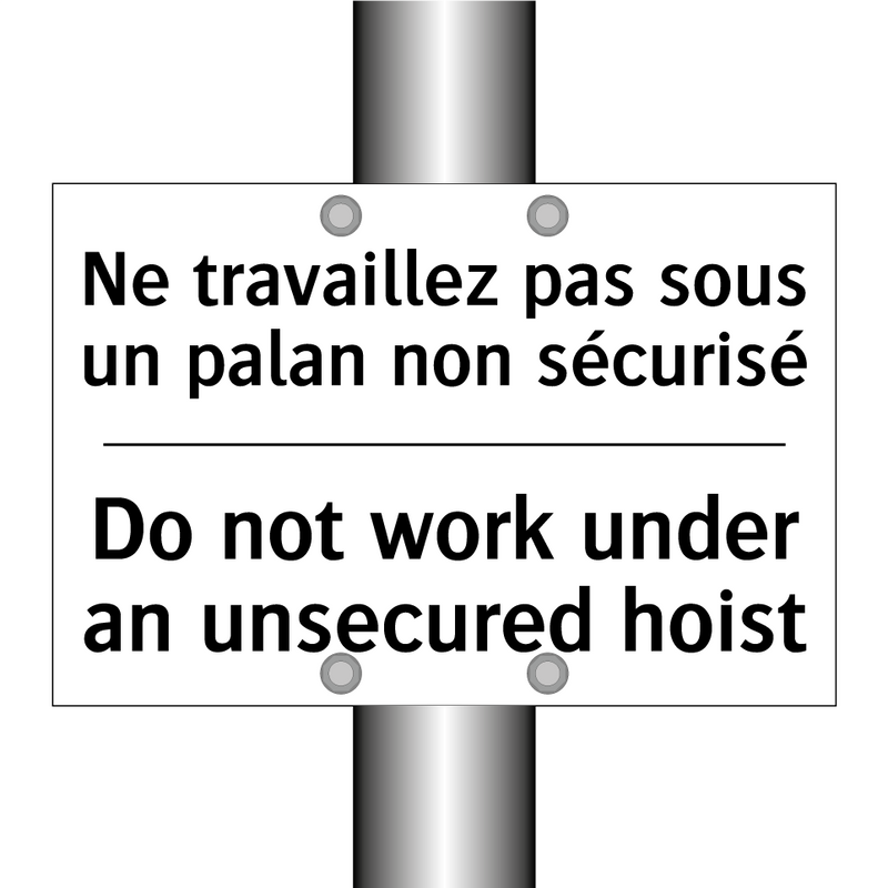 Ne travaillez pas sous un palan  /.../ - Do not work under an unsecured  /.../