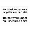 Ne travaillez pas sous un palan  /.../ - Do not work under an unsecured  /.../