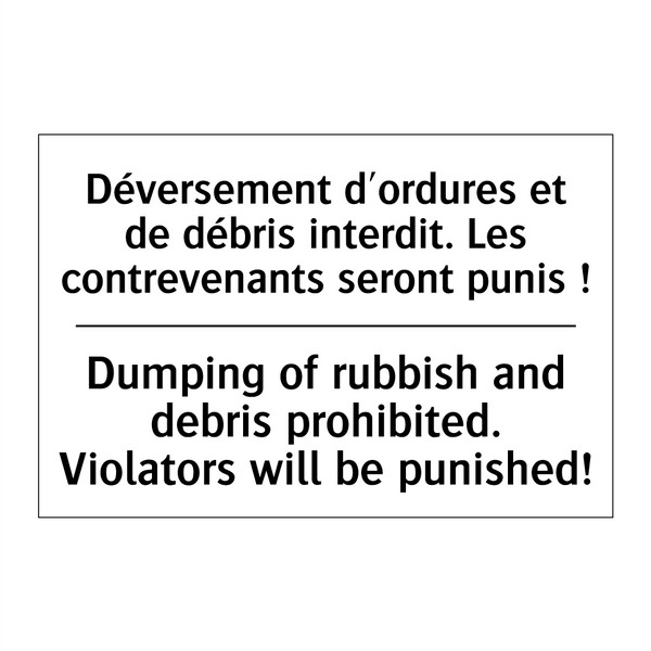 Déversement d'ordures et de débris  /.../ - Dumping of rubbish and debris  /.../