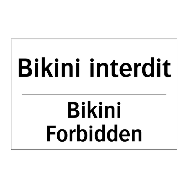 Bikini interdit - Bikini Forbidden