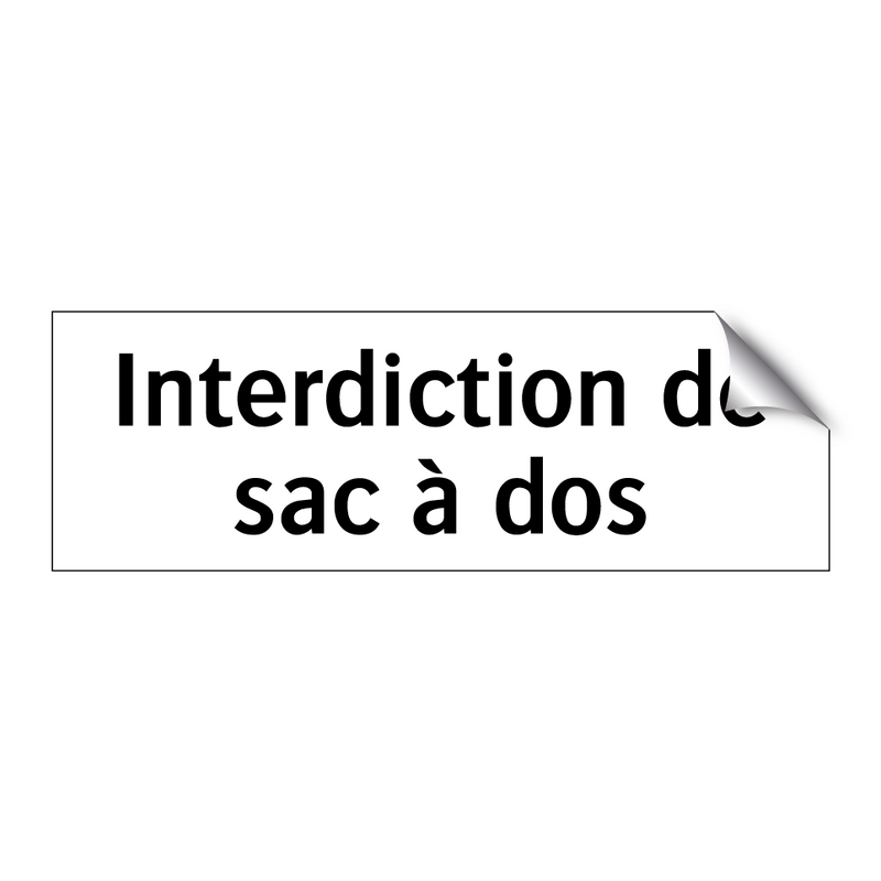 Interdiction de sac à dos