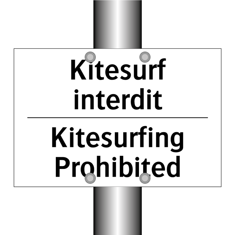 Kitesurf interdit - Kitesurfing Prohibited