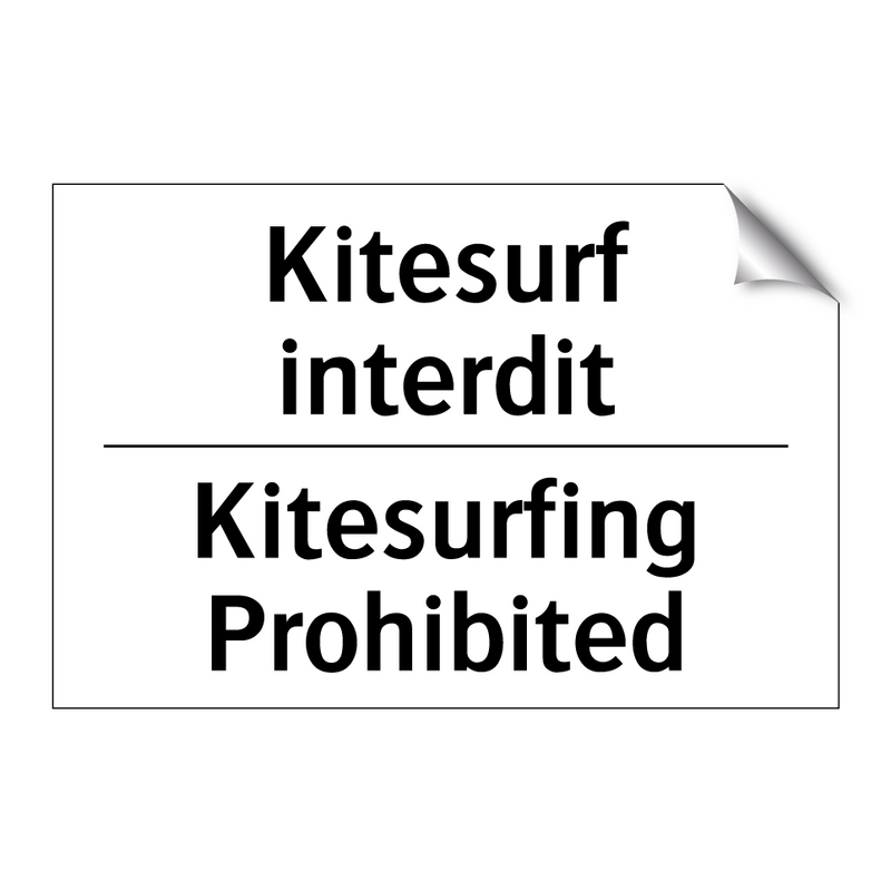 Kitesurf interdit - Kitesurfing Prohibited