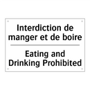 Interdiction de manger et de boire /.../ - Eating and Drinking Prohibited