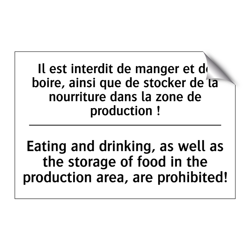 Il est interdit de manger et de  /.../ - Eating and drinking, as well as  /.../
