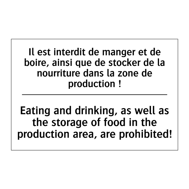 Il est interdit de manger et de  /.../ - Eating and drinking, as well as  /.../