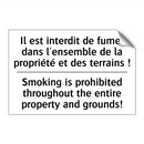Il est interdit de fumer dans  /.../ - Smoking is prohibited throughout  /.../