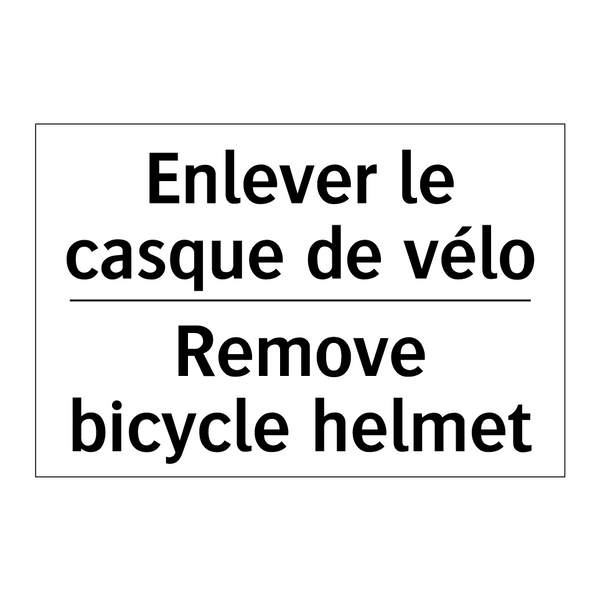 Enlever le casque de vélo - Remove bicycle helmet