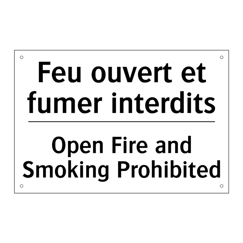 Feu ouvert et fumer interdits - Open Fire and Smoking Prohibited /.../