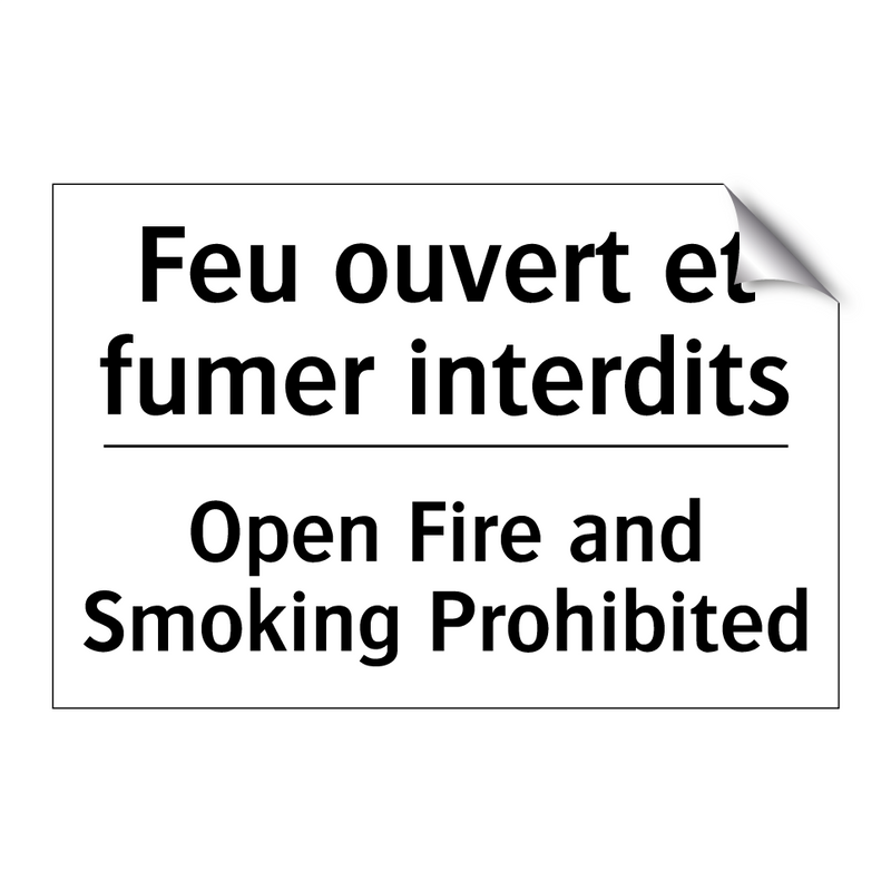 Feu ouvert et fumer interdits - Open Fire and Smoking Prohibited /.../