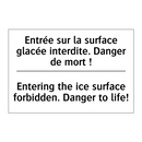Entrée sur la surface glacée interdite.  /.../ - Entering the ice surface forbidden.  /.../