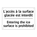 L'accès à la surface glacée est  /.../ - Entering the ice surface is prohibited /.../