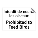 Interdit de nourrir les oiseaux /.../ - Prohibited to Feed Birds