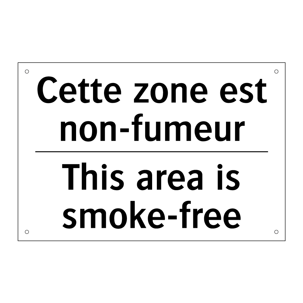Cette zone est non-fumeur - This area is smoke-free